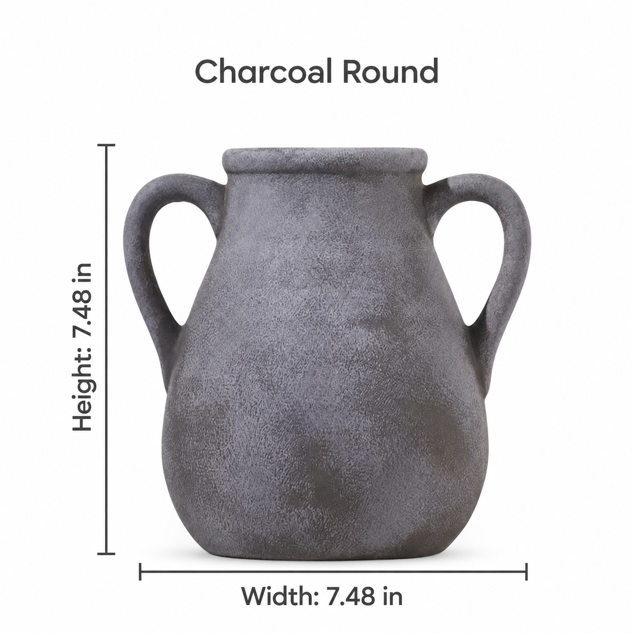 Warm Ivory Textured Ceramic Vase with Twin Handles